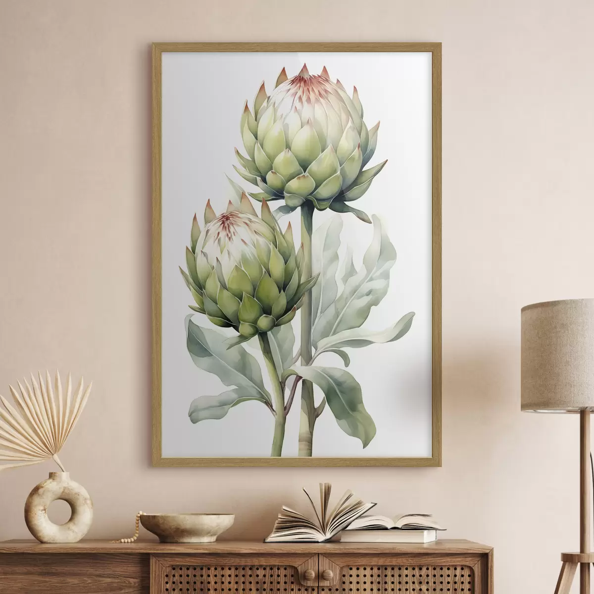 Poster Artischockenzweig Aquarell f41008