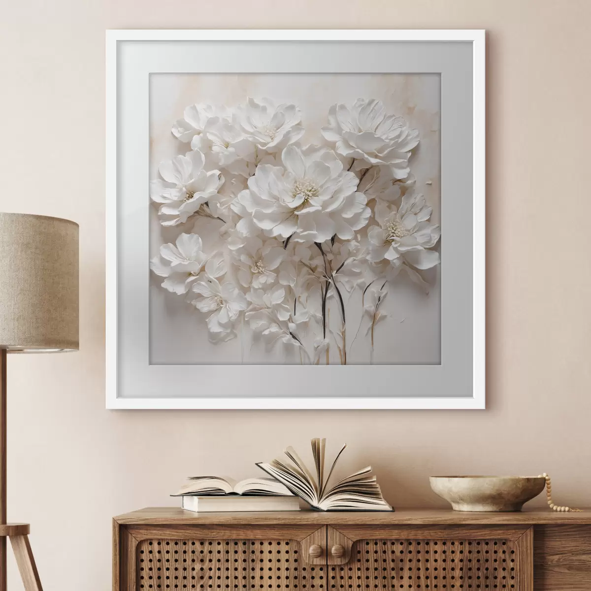 Poster Blüten an dunklen Stielen f41042