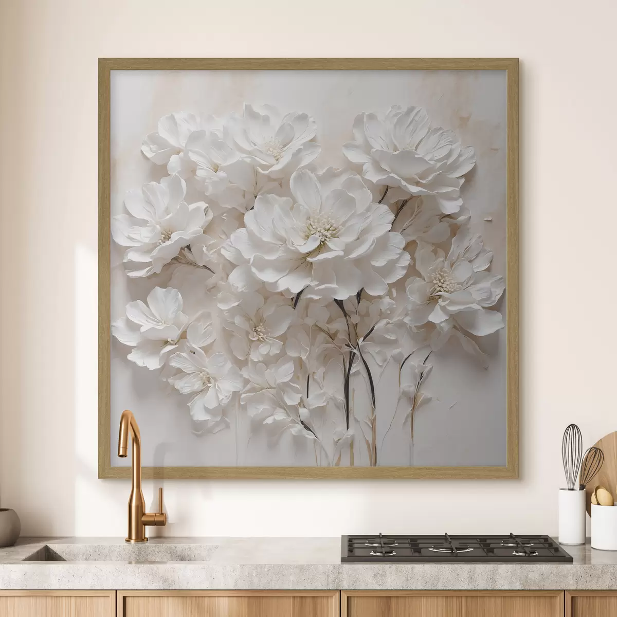 Poster Blüten an dunklen Stielen f41042