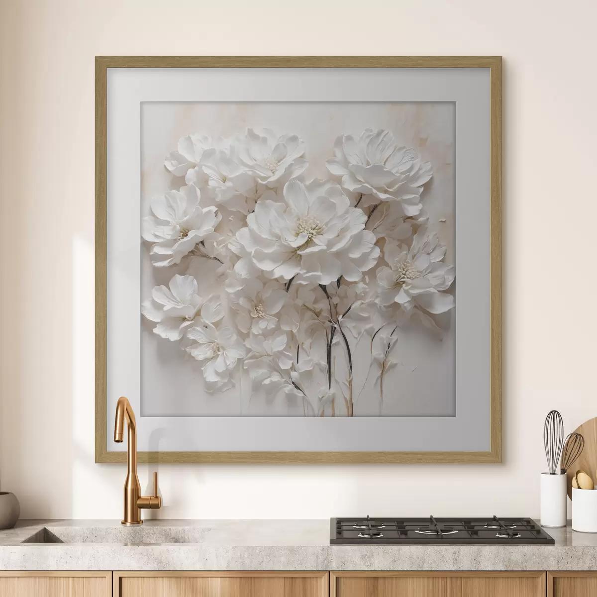 Poster Blüten an dunklen Stielen f41042