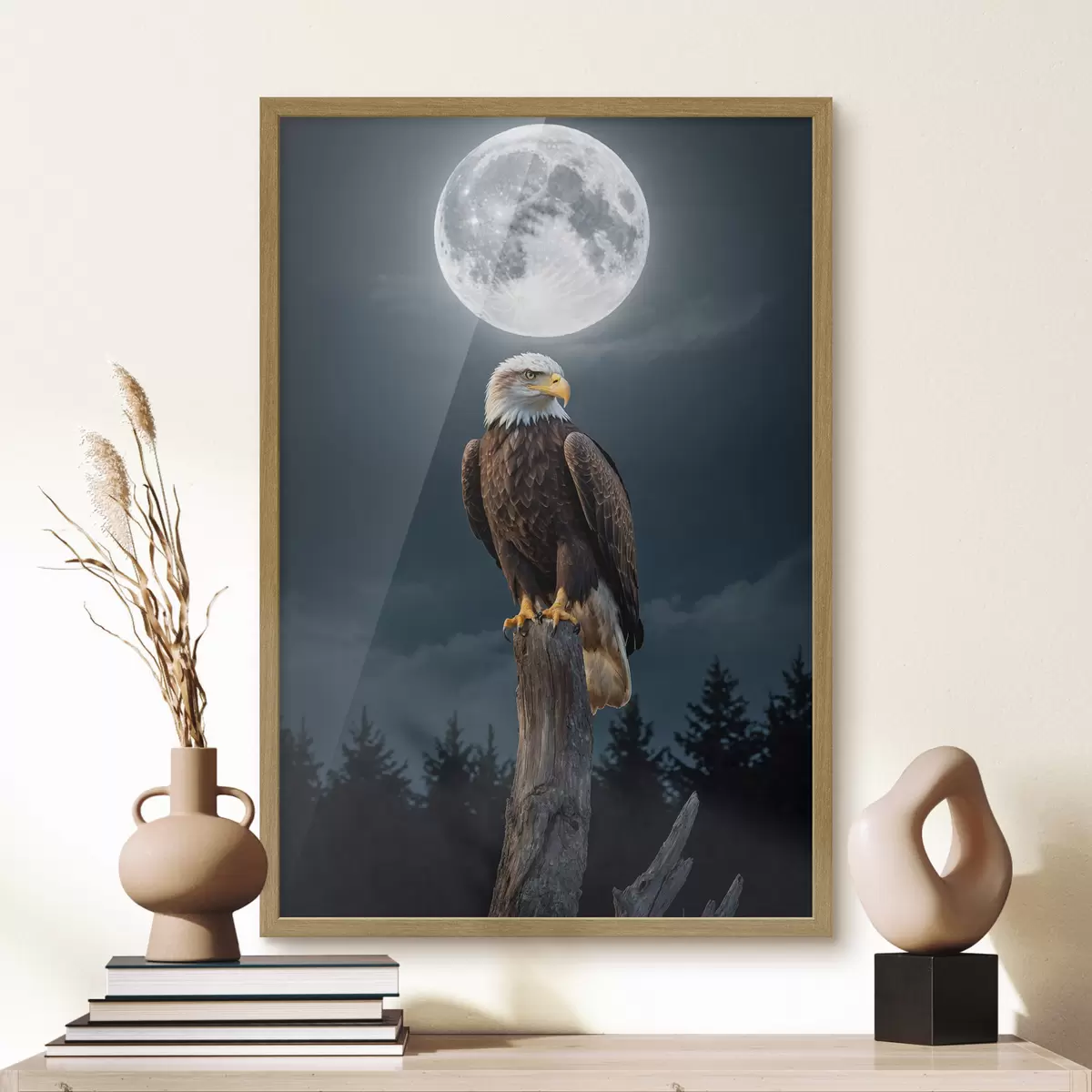 Poster Adler auf Mondhintergrund f41043