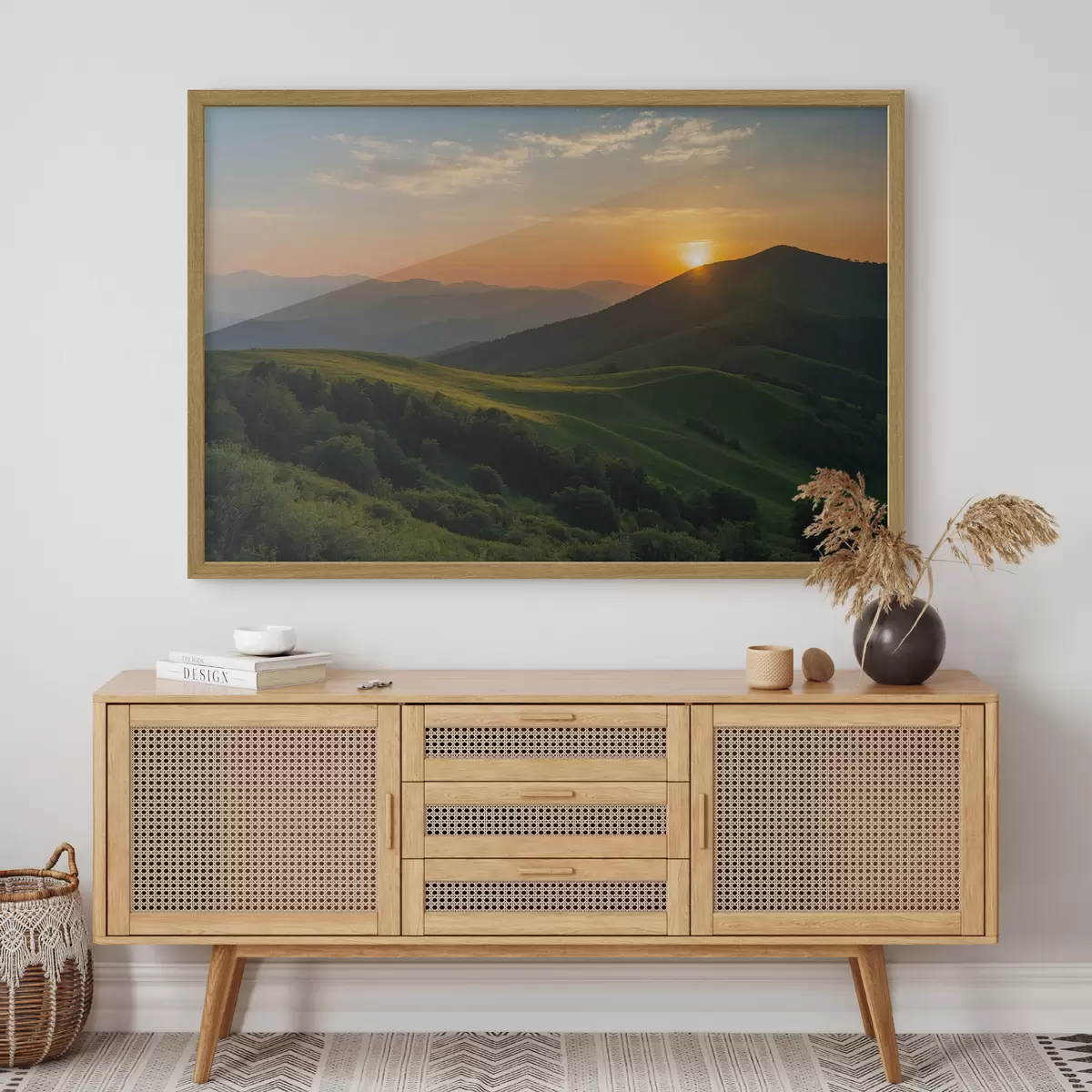 Poster Blick vom Berg bei Sonnenuntergang f41045
