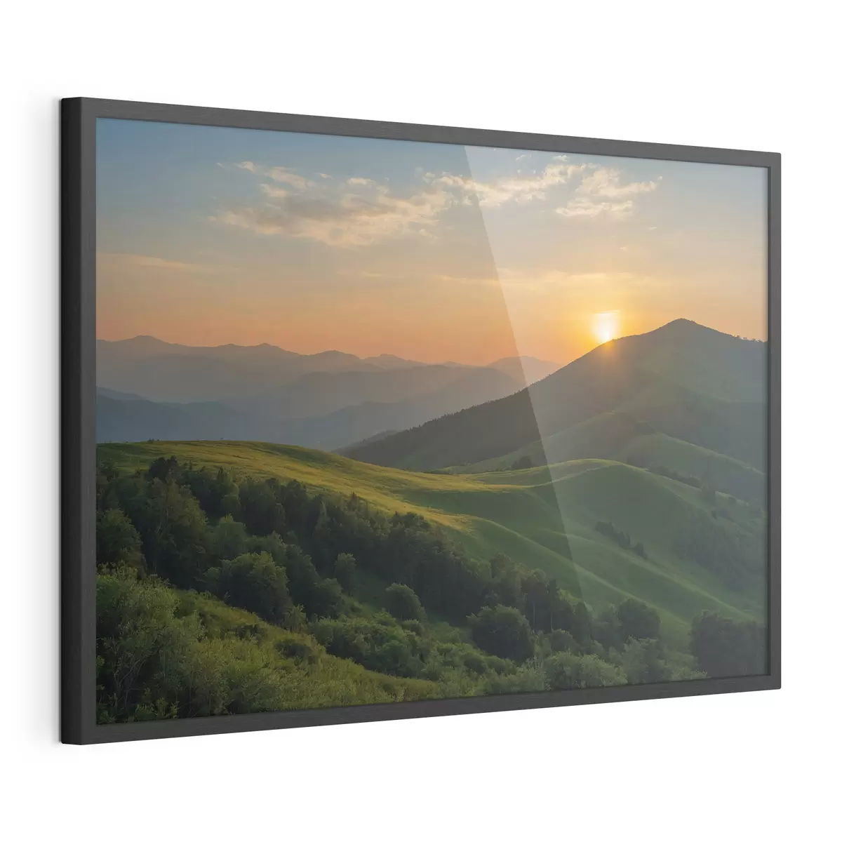 Poster Blick vom Berg bei Sonnenuntergang f41045