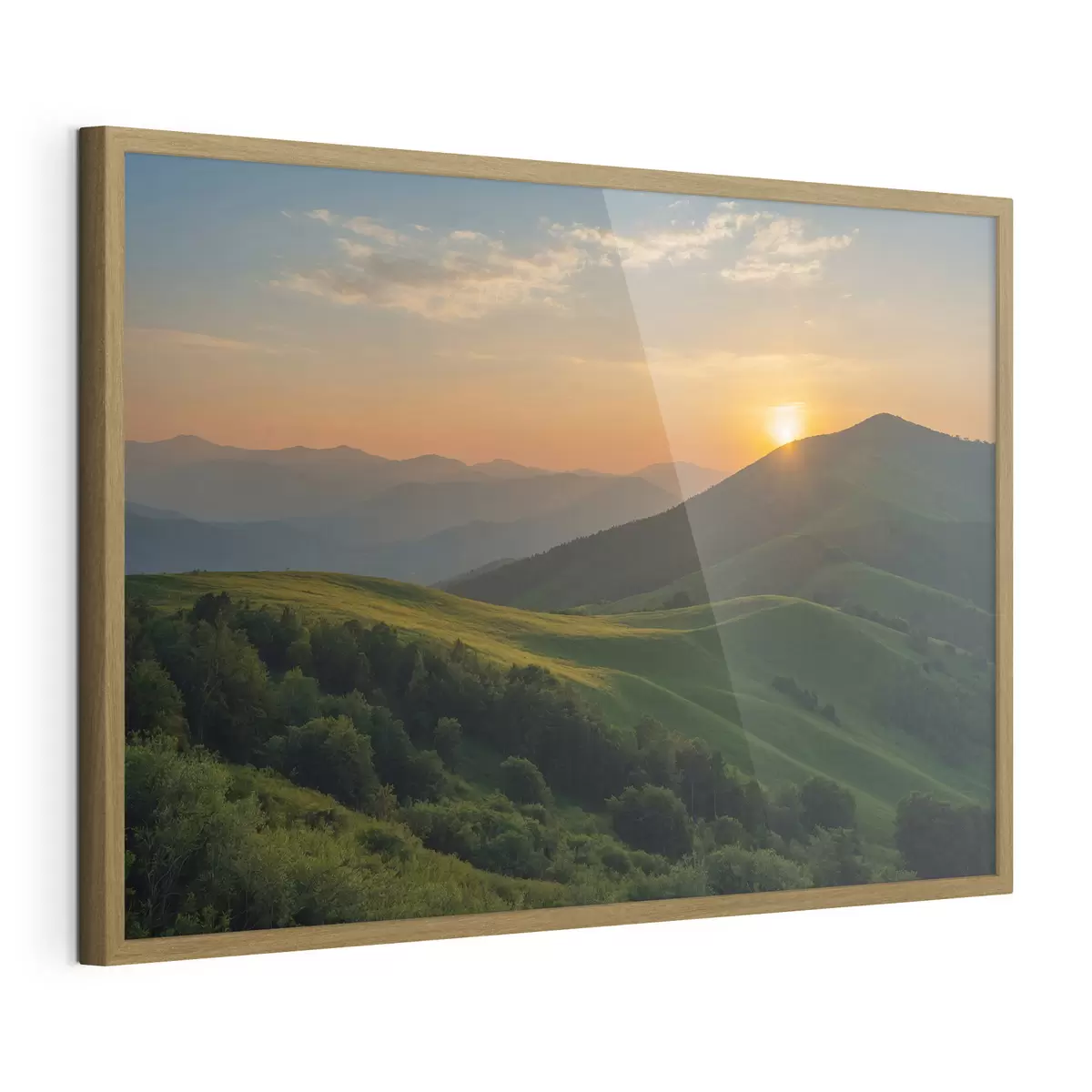 Poster Blick vom Berg bei Sonnenuntergang f41045