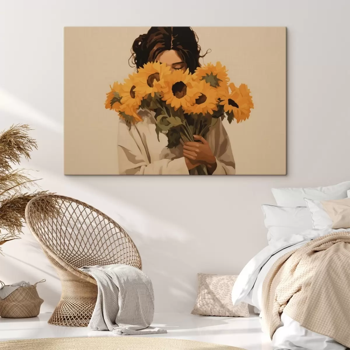 Fototapete Mädchen mit Blumenstrauß s41071