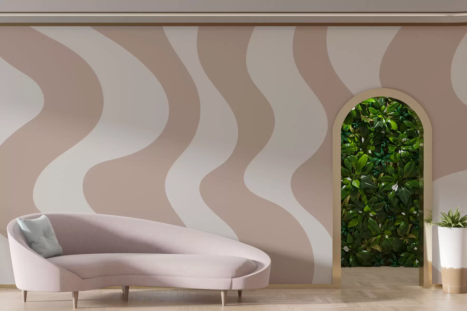 Fototapete Sich windende rosa Linien w01833v1