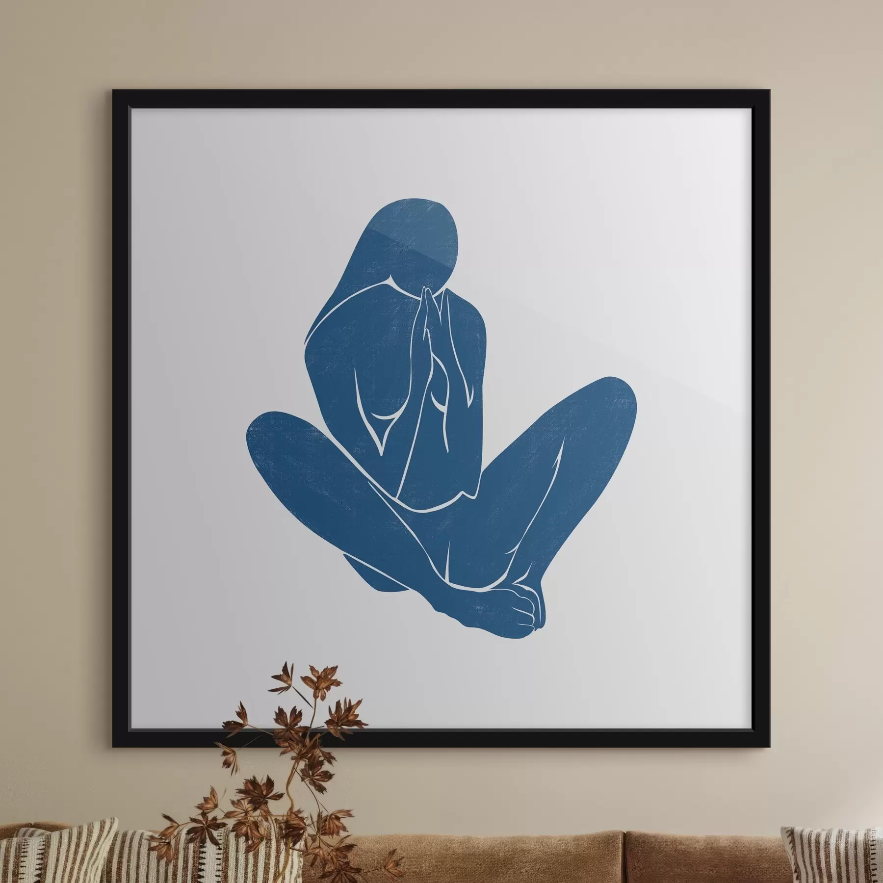 Fototapete Blaue Silhouette einer Frau f38388