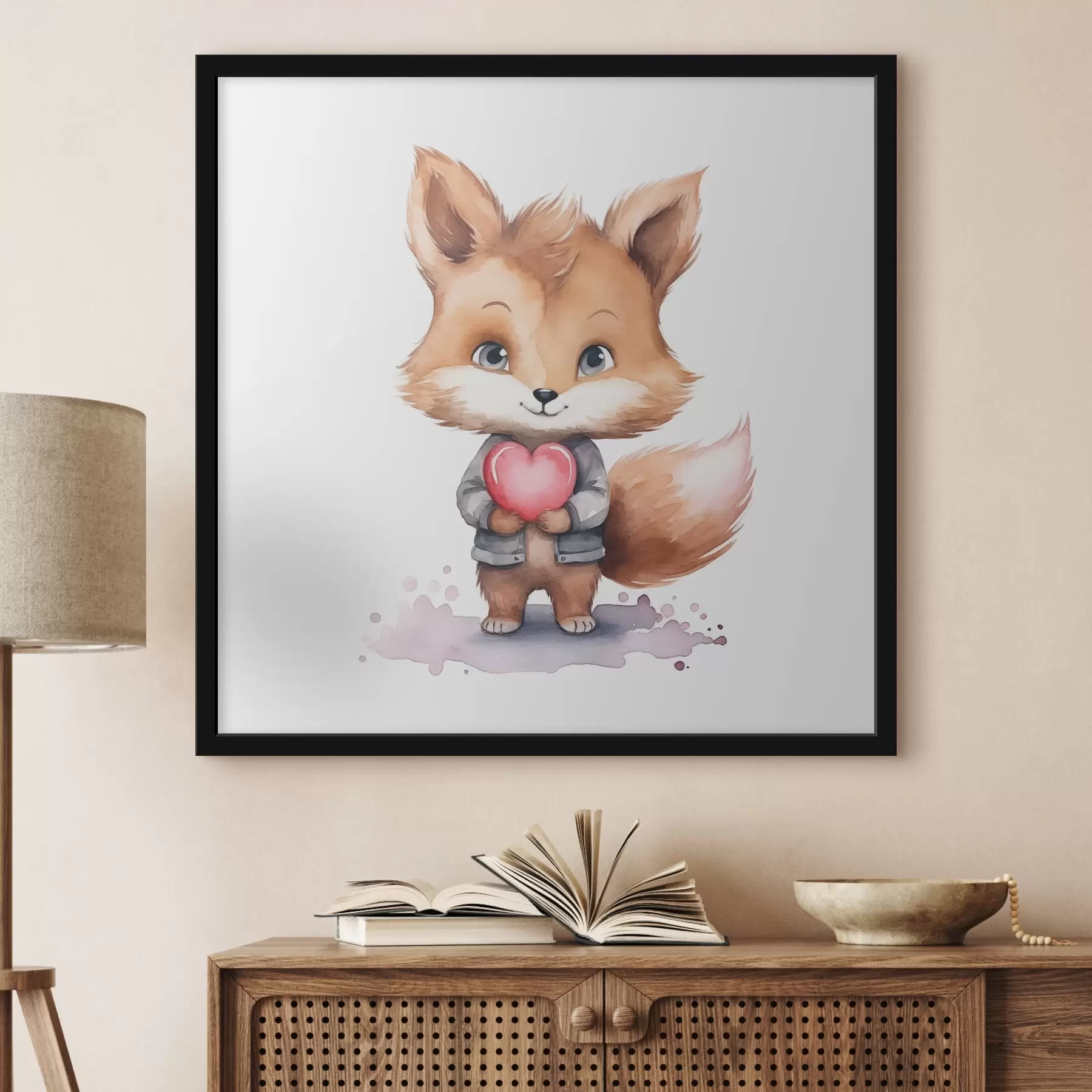 Fototapete Niedlicher Fuchs mit Herzcharakter f38921