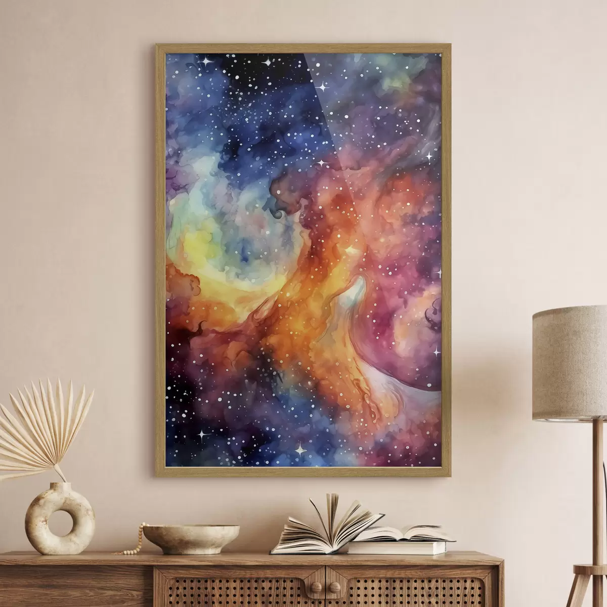 Poster Kosmischer Tanz der leuchtenden Farben f39019