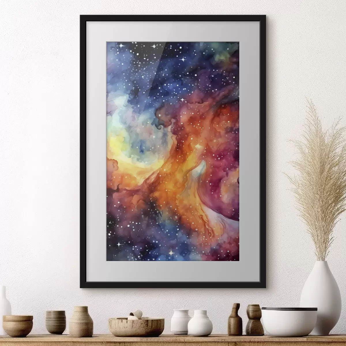 Poster Kosmischer Tanz der leuchtenden Farben f39019