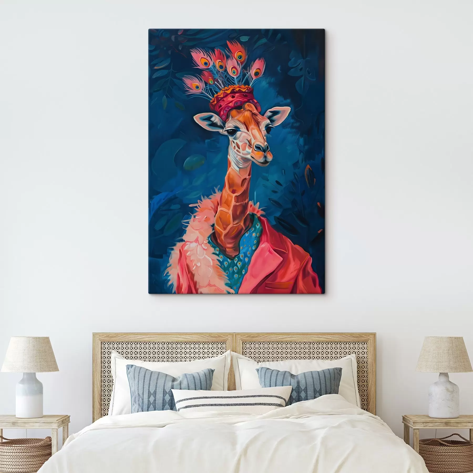 Fototapete Eine Giraffe mit einem Hut s38377