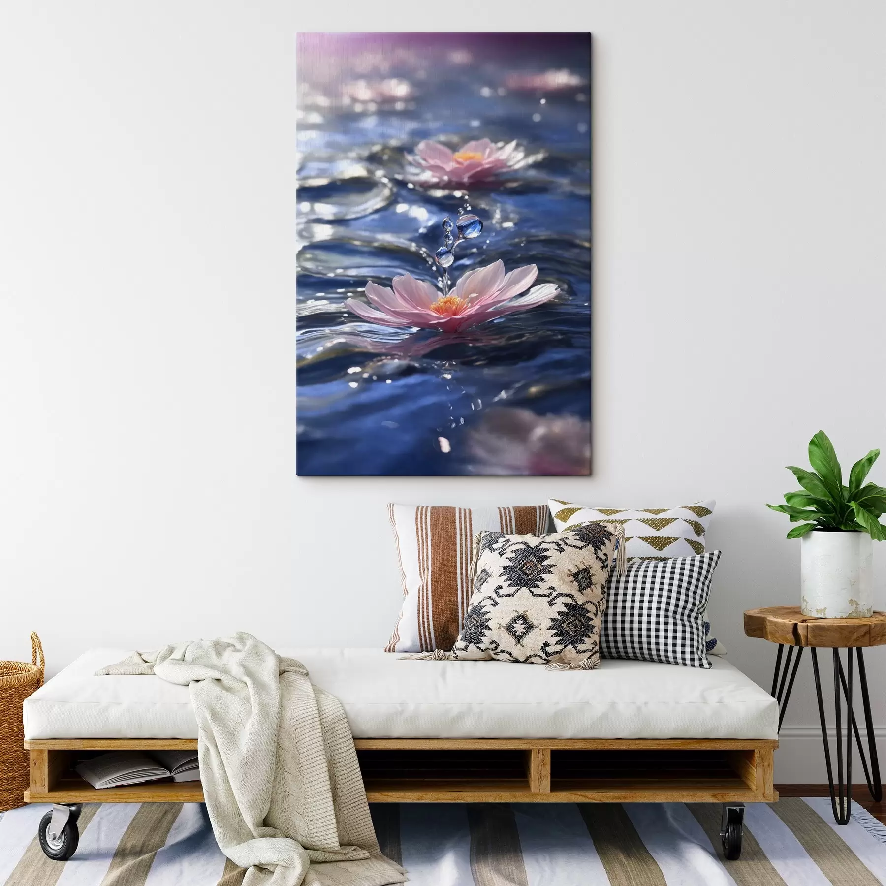 Fototapete Eine im Wasser schwimmende Blume s38597