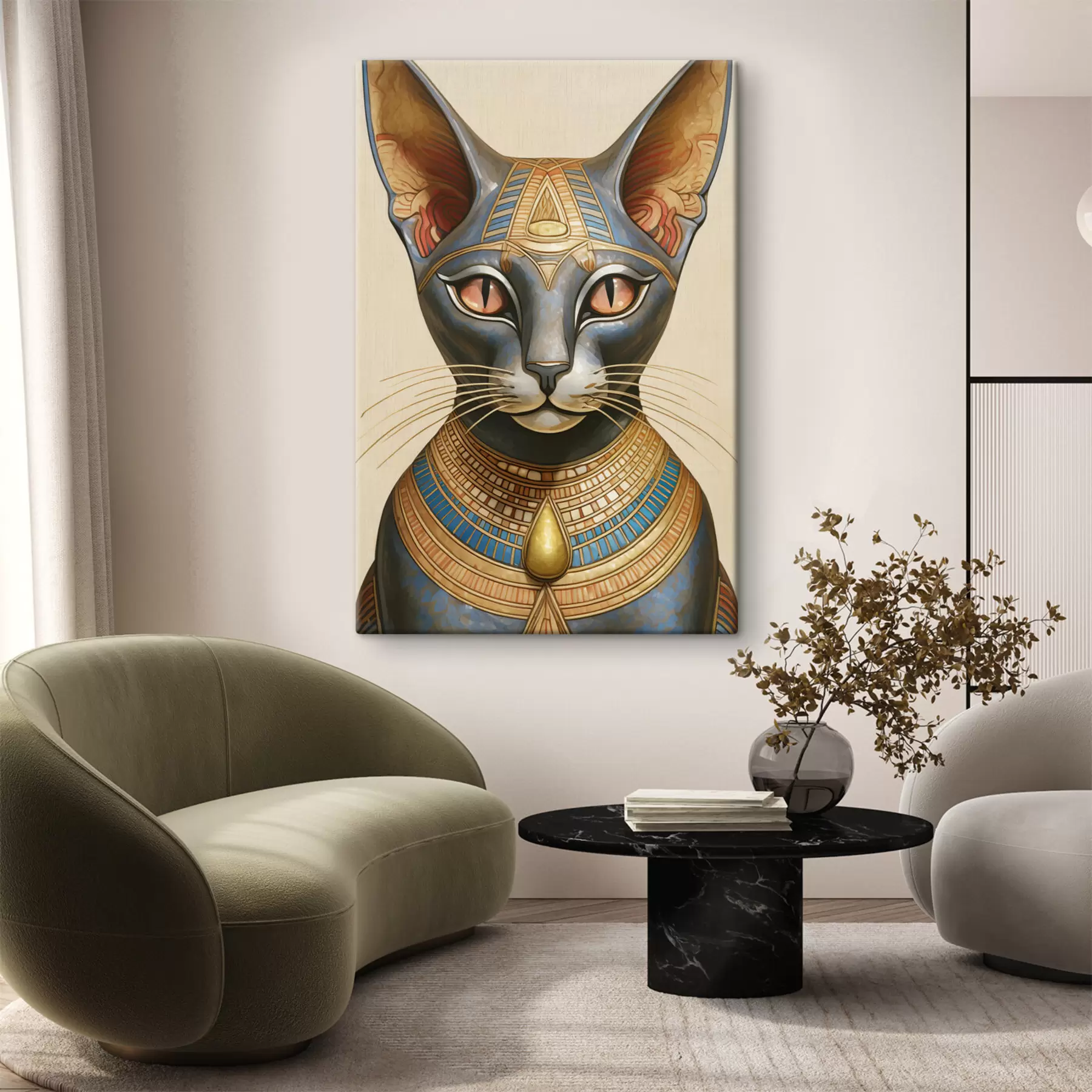 Fototapete Majestätische ägyptische Katze im Zeremonienkostüm s38724