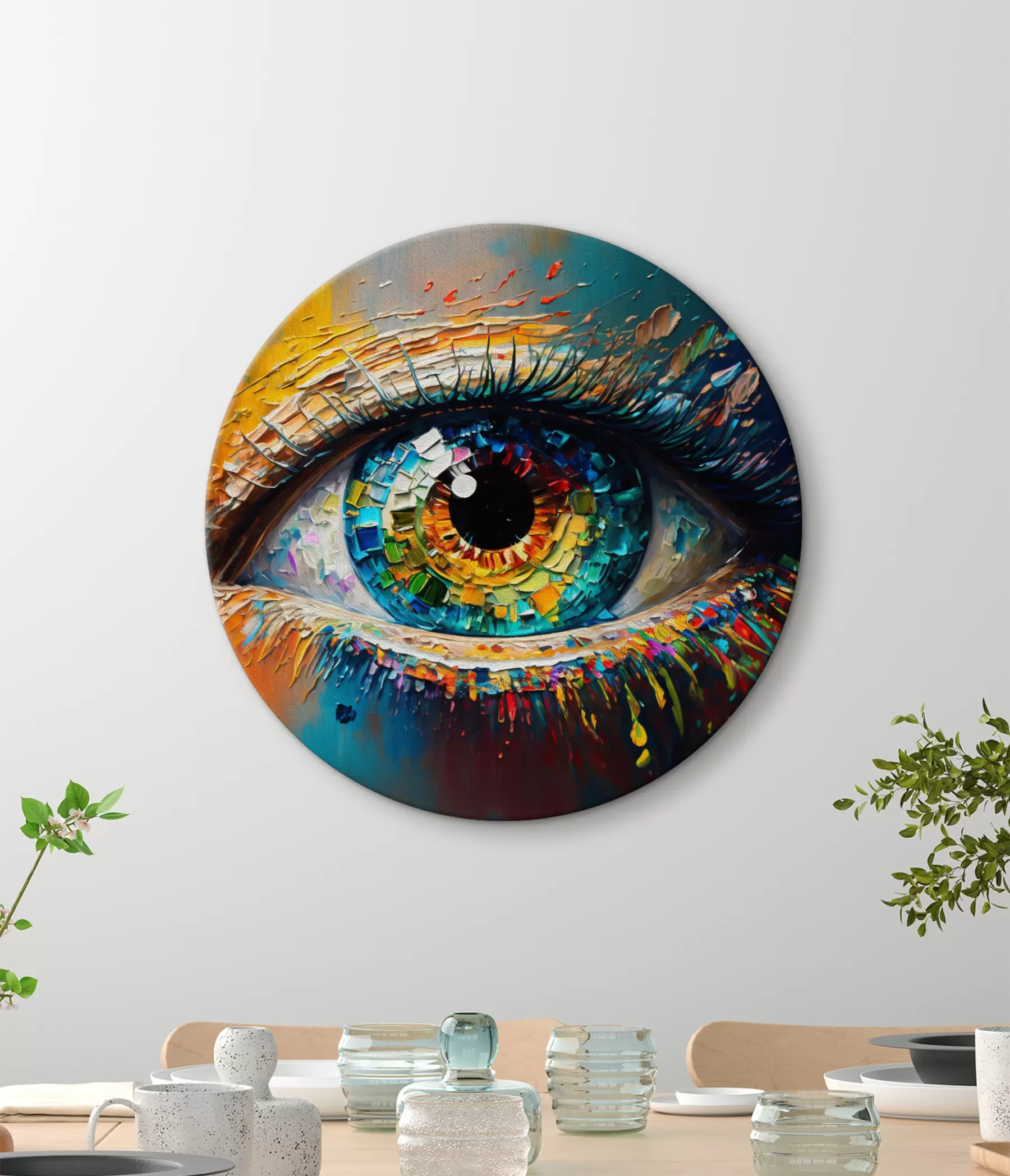 Fototapete Das Auge ist mit leuchtenden Farben bemalt r34943
