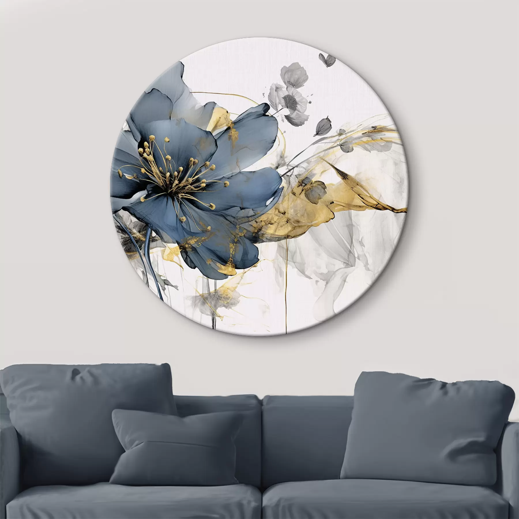 Fototapete Blaue durchscheinende zarte Blume mit einem Spritzer Farbe r35527