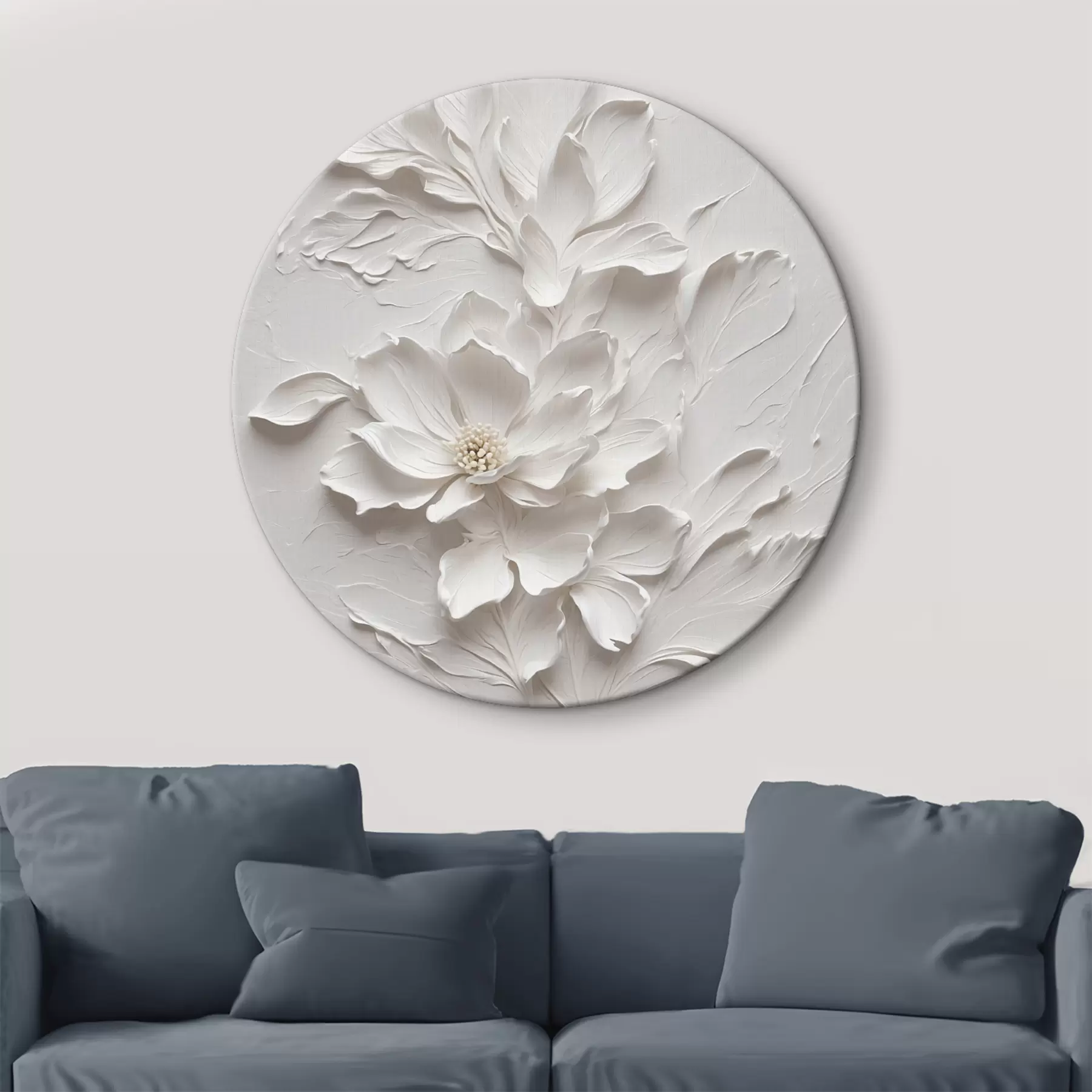 Fototapete Weiße Blume auf weißem Hintergrund in Öl r38305
