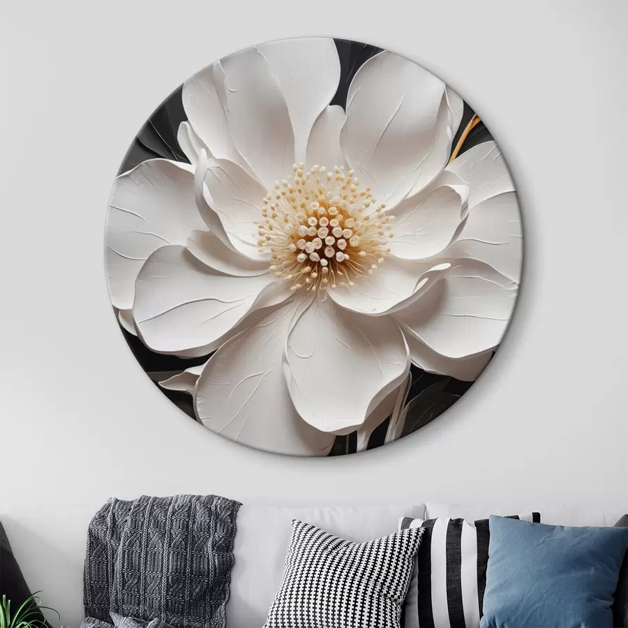 Fototapete Weiße Blume auf grauem Hintergrund r39065