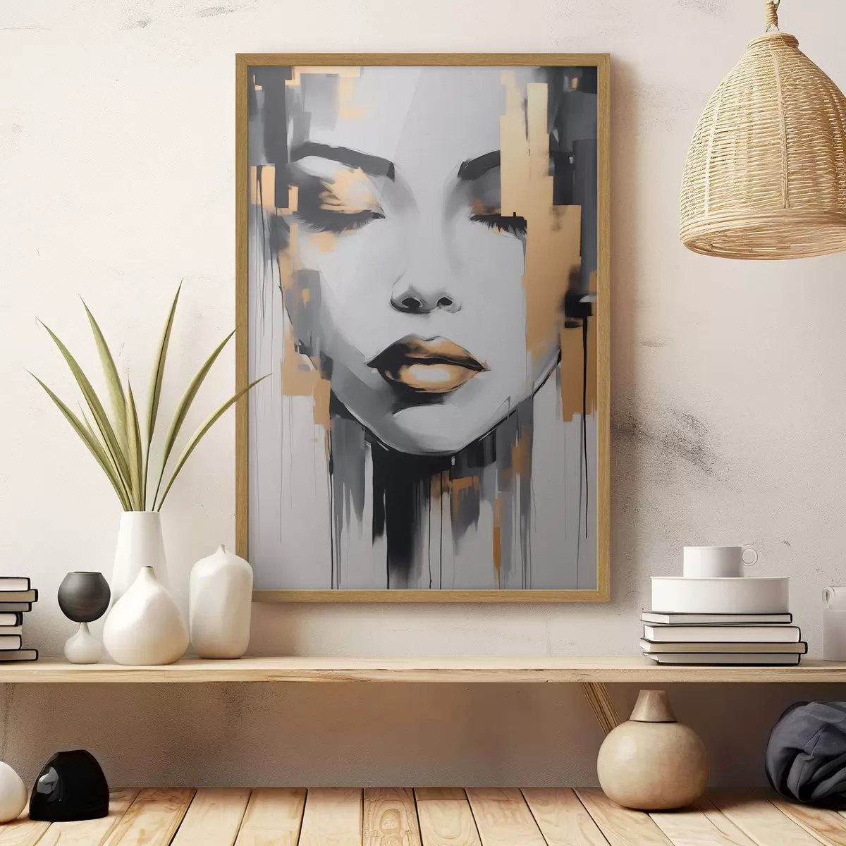Poster Mädchen Abstraktion moderner Stil f41327