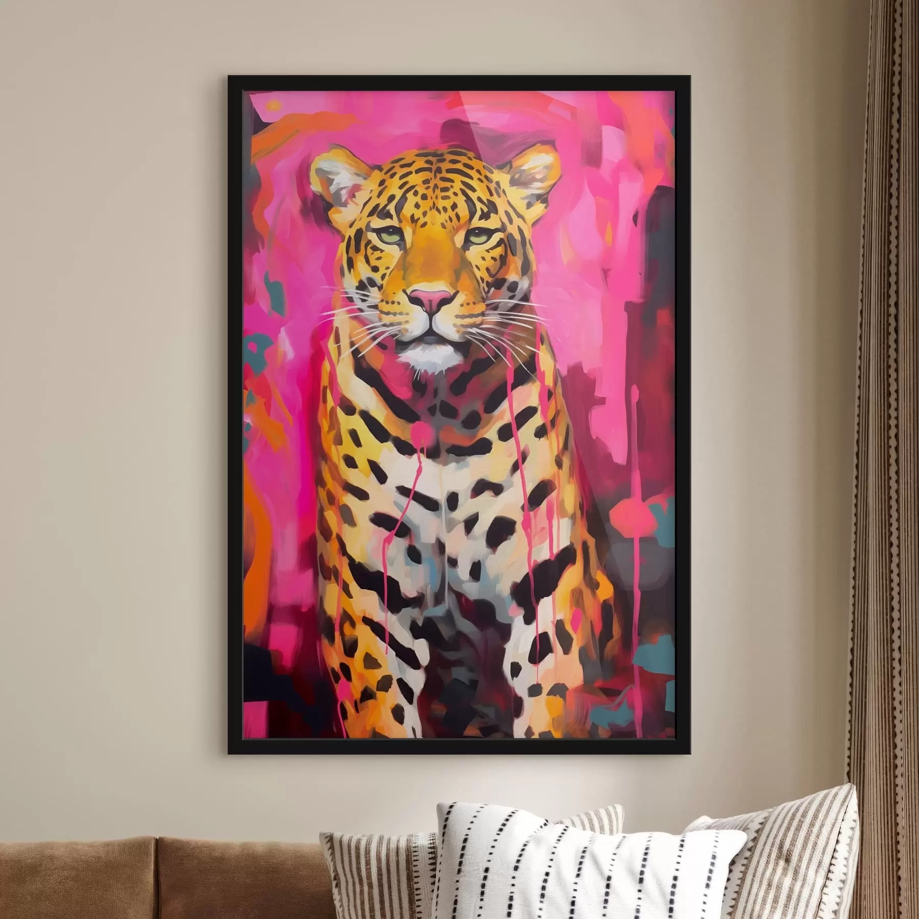 Fototapete Trend Leopard auf rosa Hintergrund f41332