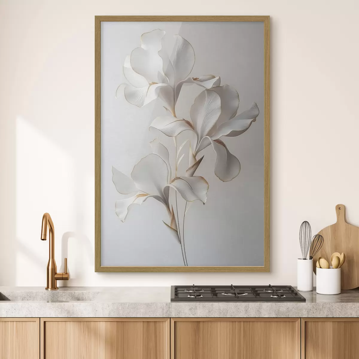Poster weiße Blumen f41395