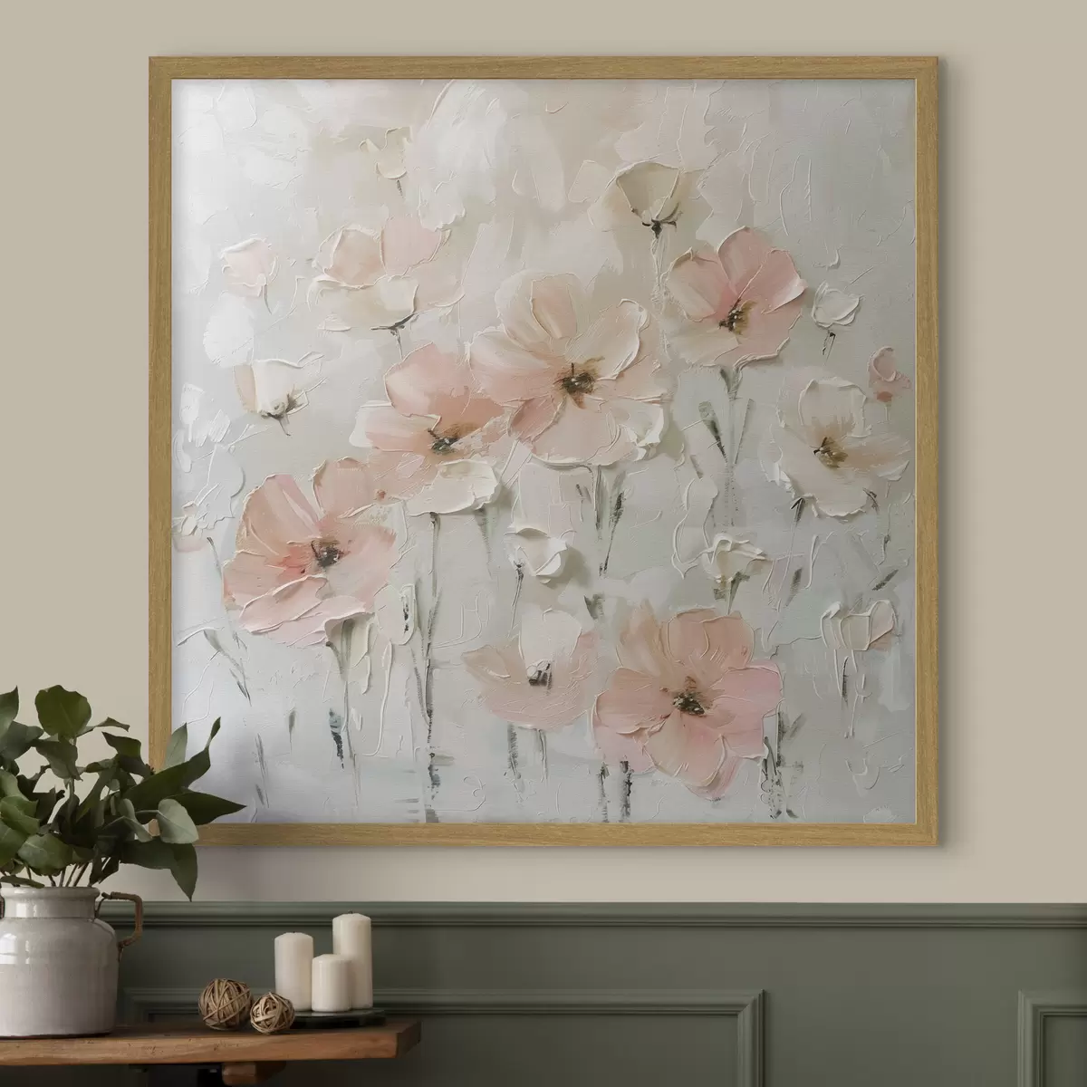 Poster Rosa Blumen neuer Stil Trend f41401