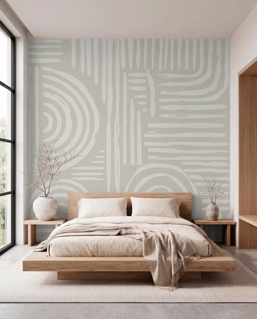 Fototapete Boho-Design in sanften Farben w01919