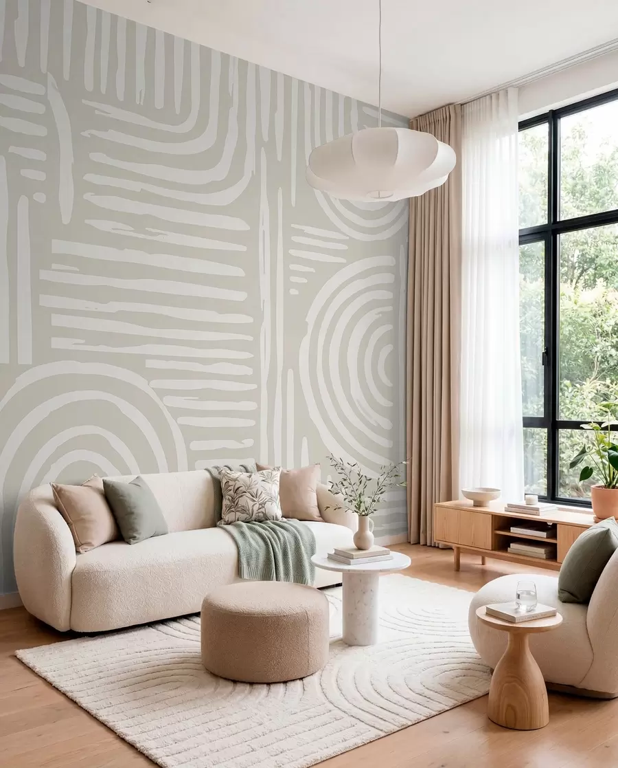 Fototapete Boho-Design in sanften Farben w01919