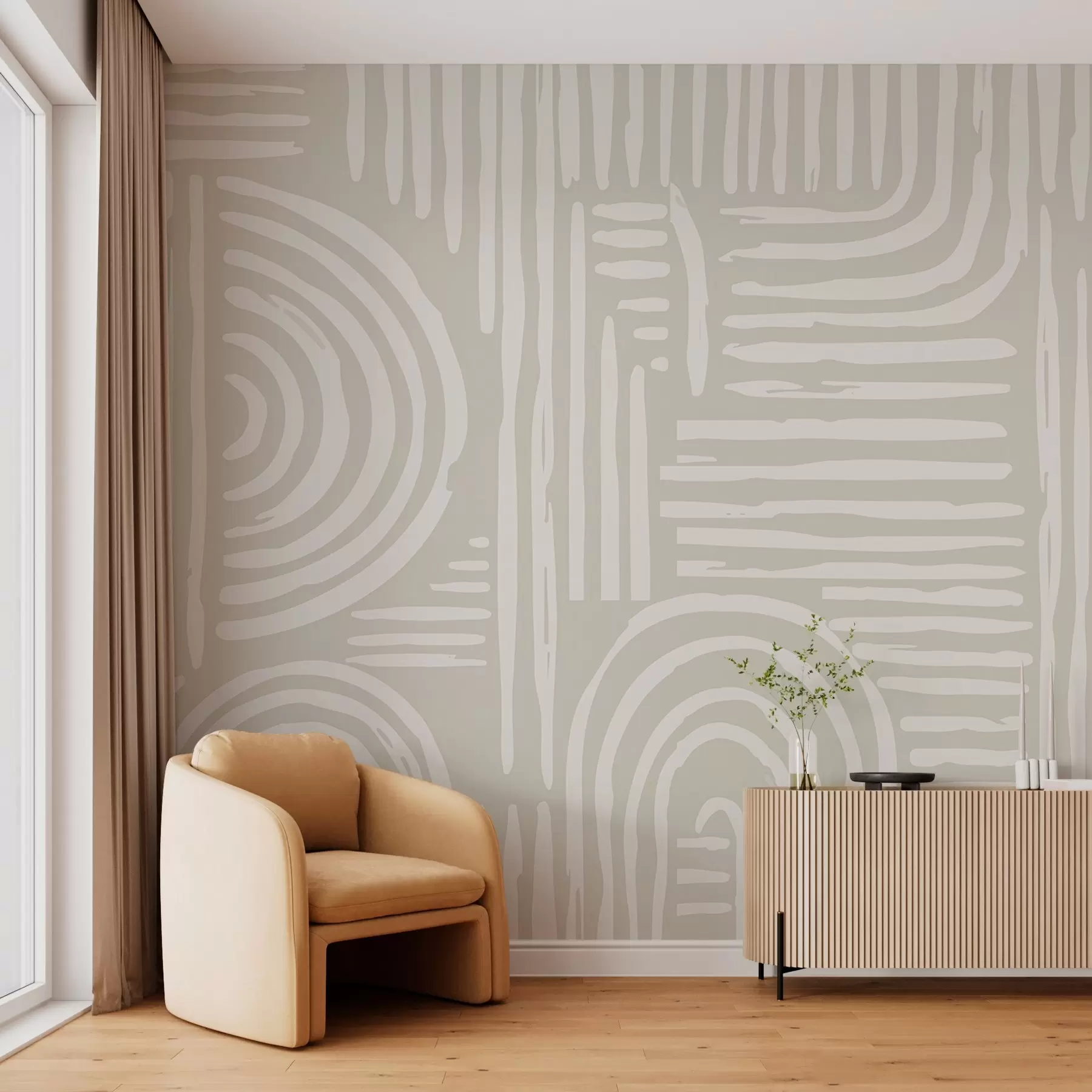 Fototapete Boho-Design in sanften Farben w01919