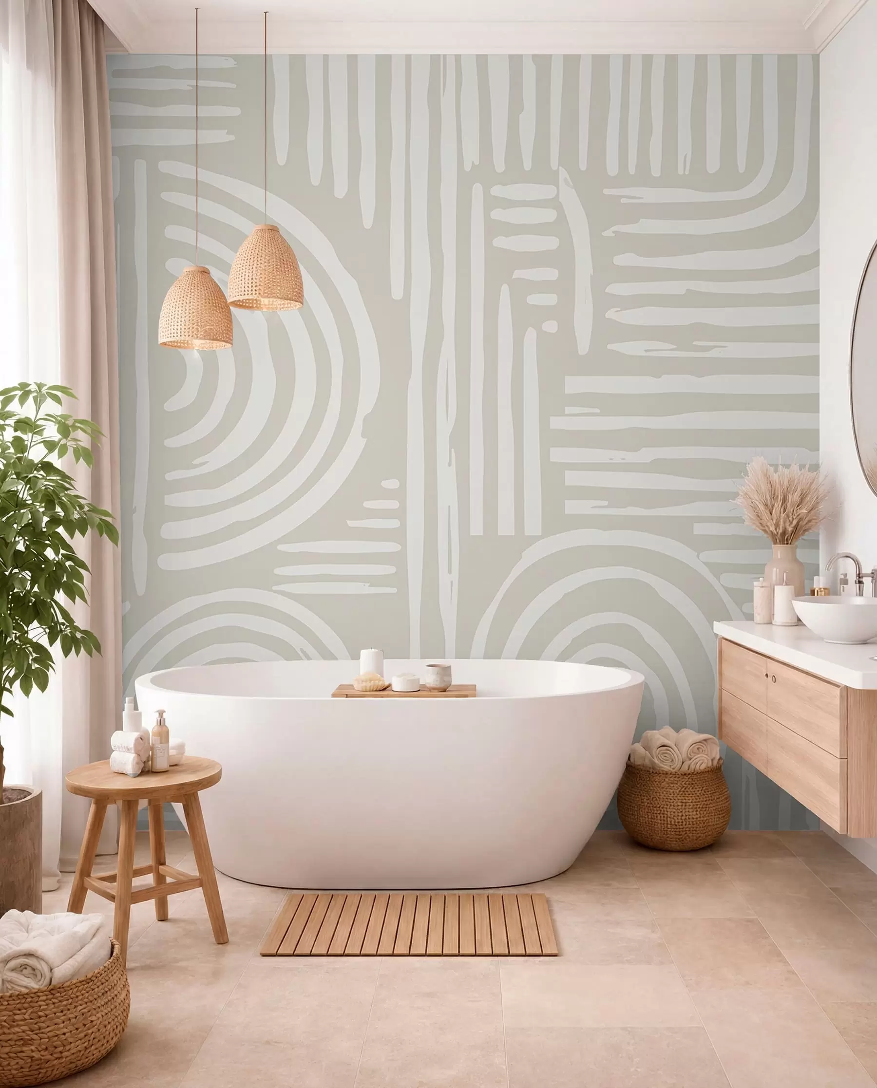 Fototapete Boho-Design in sanften Farben w01919