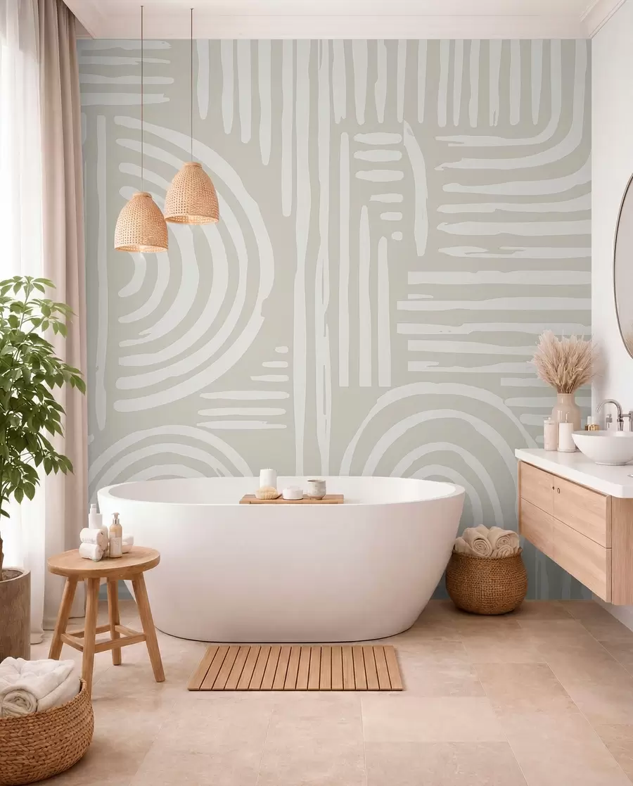 Fototapete Boho-Design in sanften Farben w01919