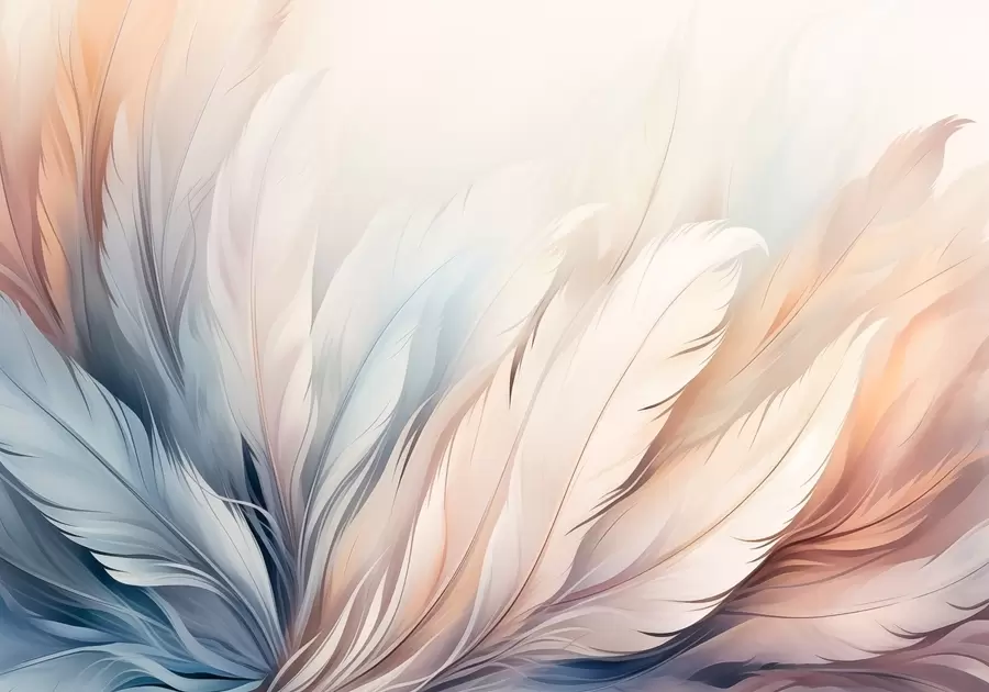 Fototapete Zarte Federn in Pastellfarben w01973