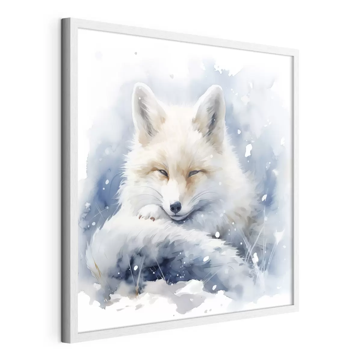 Poster Fuchs im Schnee Nachahmung von Aquarell-Illustration f41436
