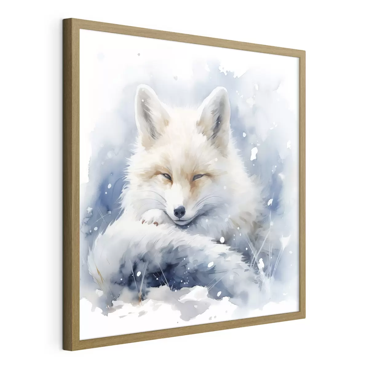 Poster Fuchs im Schnee Nachahmung von Aquarell-Illustration f41436
