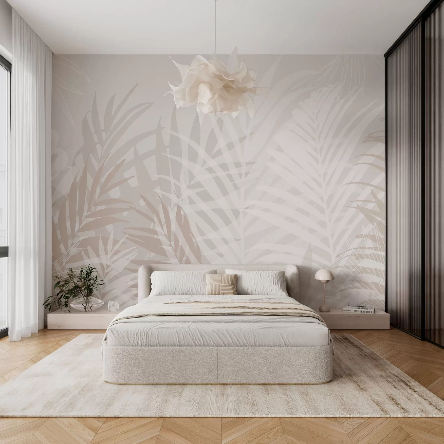 Fototapete Trendige tropische Blätter w02026v2