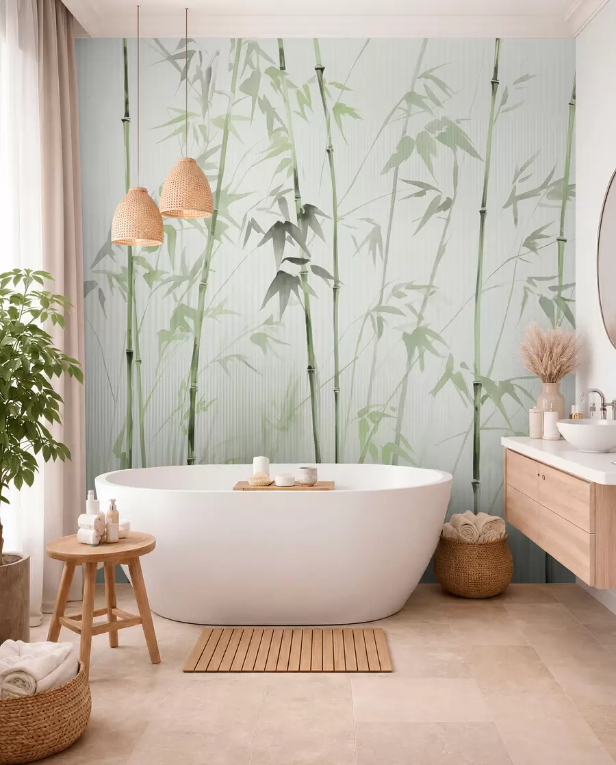 Fototapete Aquarell Bambus w08390v2