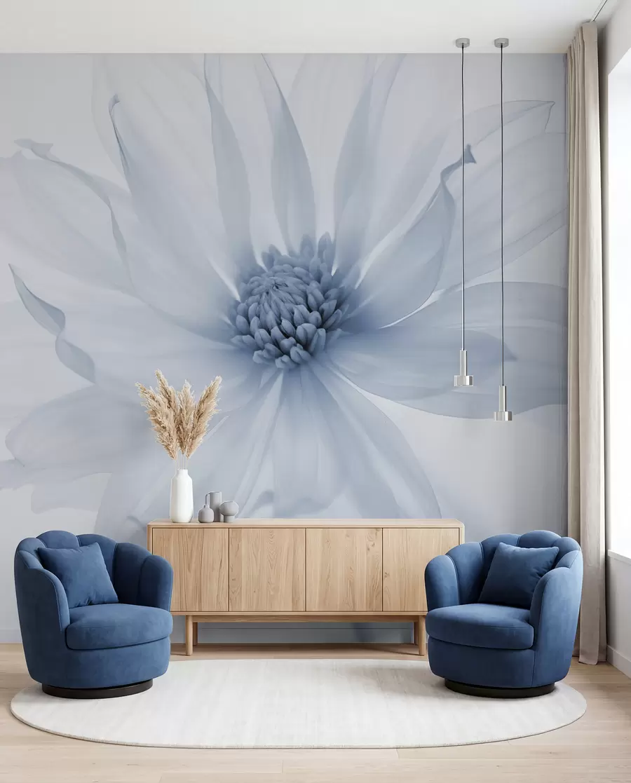 Fototapete Eine Blüte in Blau w02077