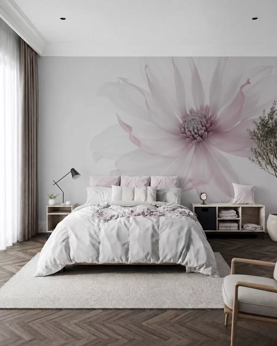 Fototapete Zarte rosa Blume auf hellem Hintergrund w02077v2