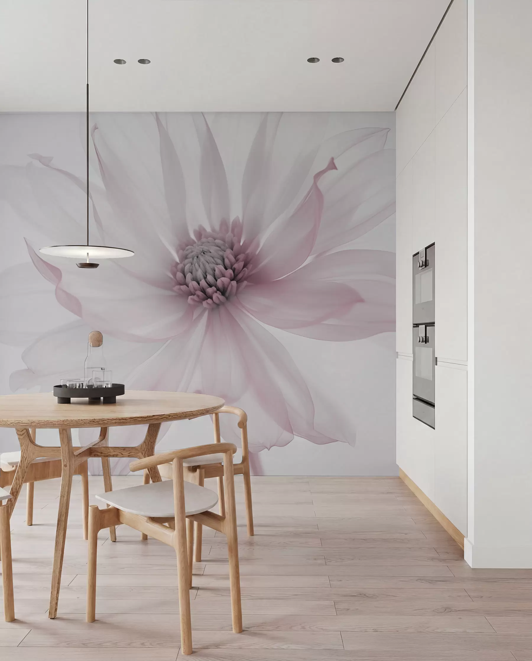 Fototapete Zarte rosa Blume auf hellem Hintergrund w02077v2