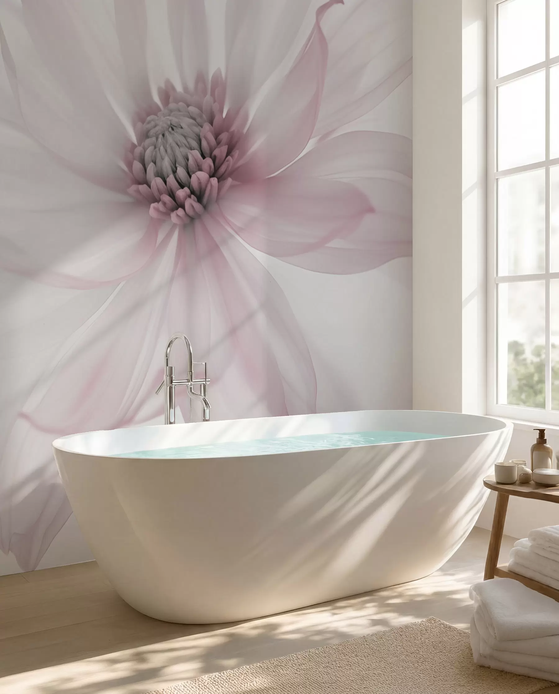 Fototapete Zarte rosa Blume auf hellem Hintergrund w02077v2