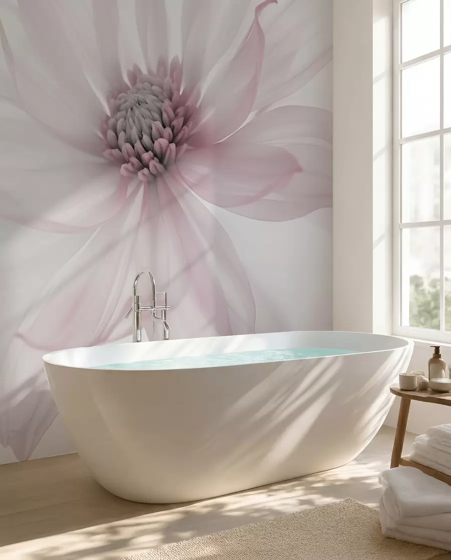 Fototapete Zarte rosa Blume auf hellem Hintergrund w02077v2