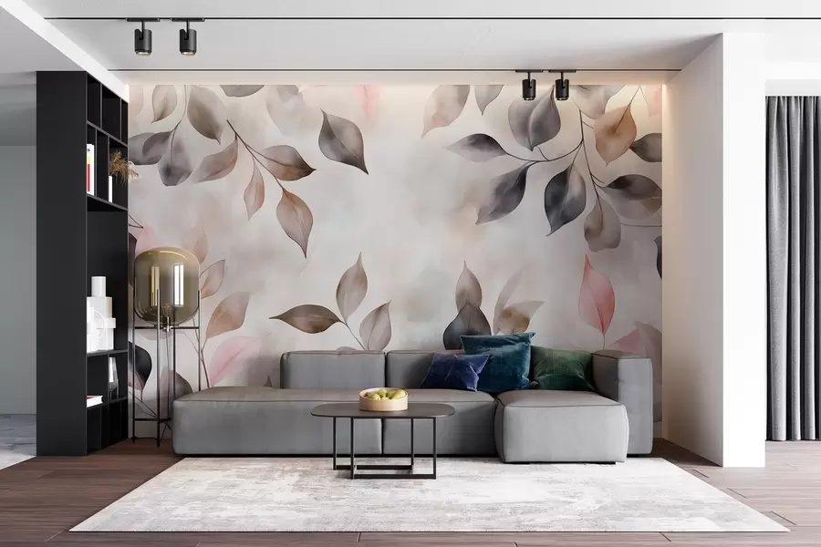 Fototapete Zartes Aquarell-Laub w02069v1