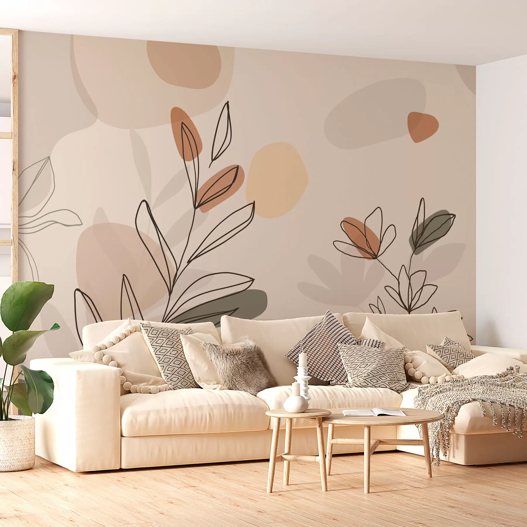 Fototapete Blumen im Boho-Stil w02103