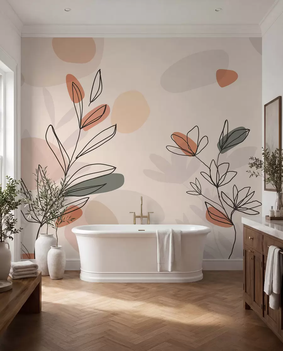 Fototapete Blumen im Boho-Stil w02103