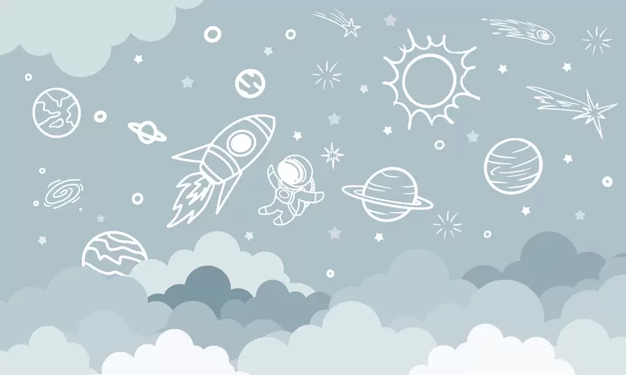 Fototapete Weltraumplanet und Astronaut w02104v1