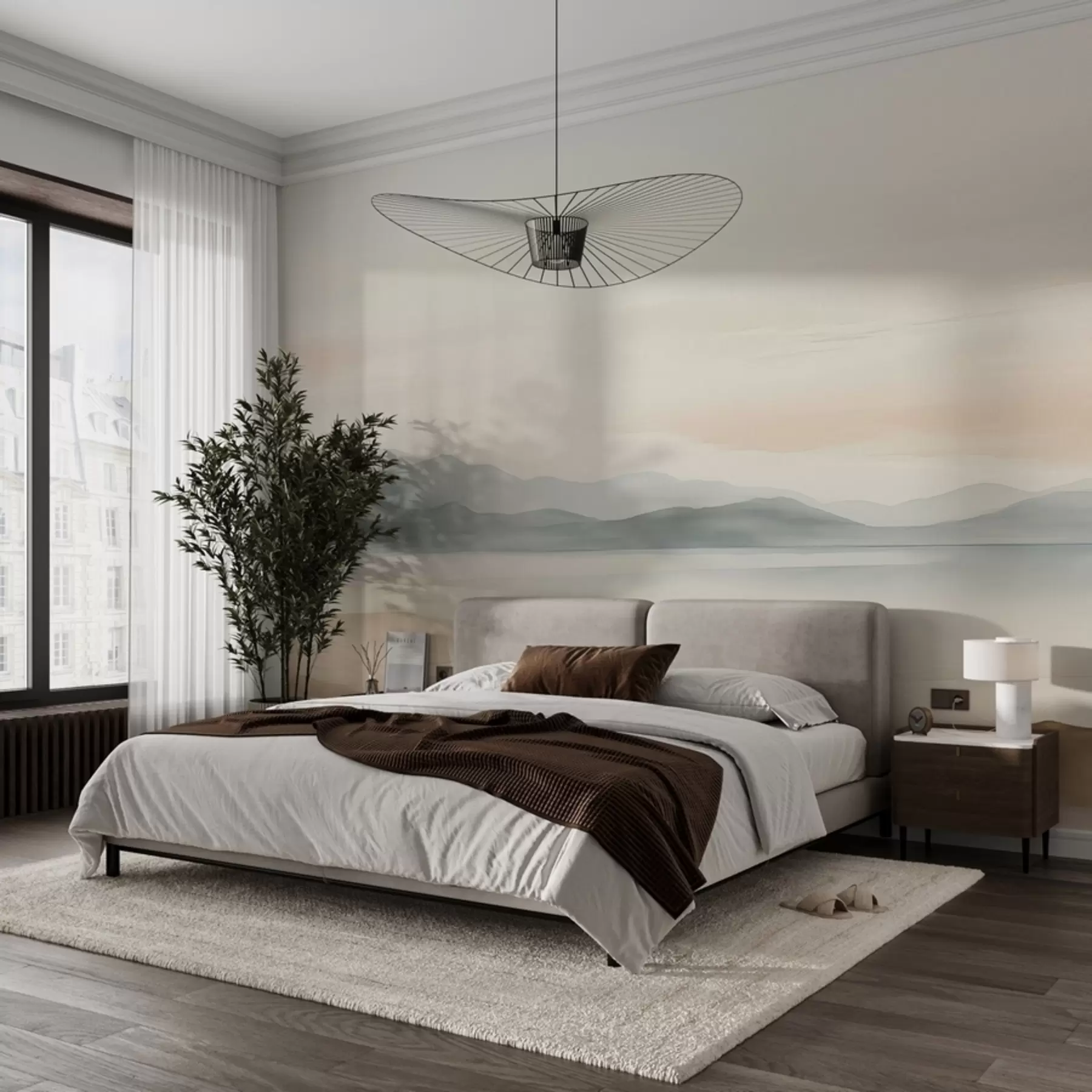 Fototapete Gemalte Aquarelllandschaft w02117
