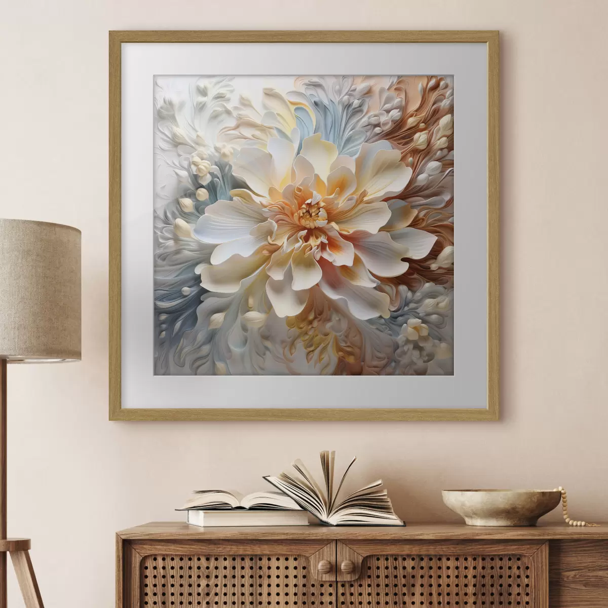 Poster Große volumetrische abstrakte Blume f41553