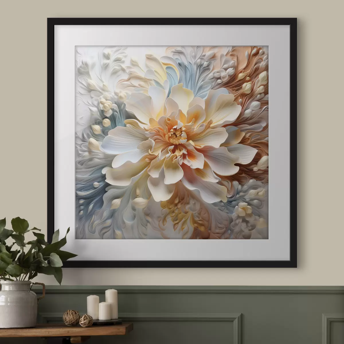 Poster Große volumetrische abstrakte Blume f41553