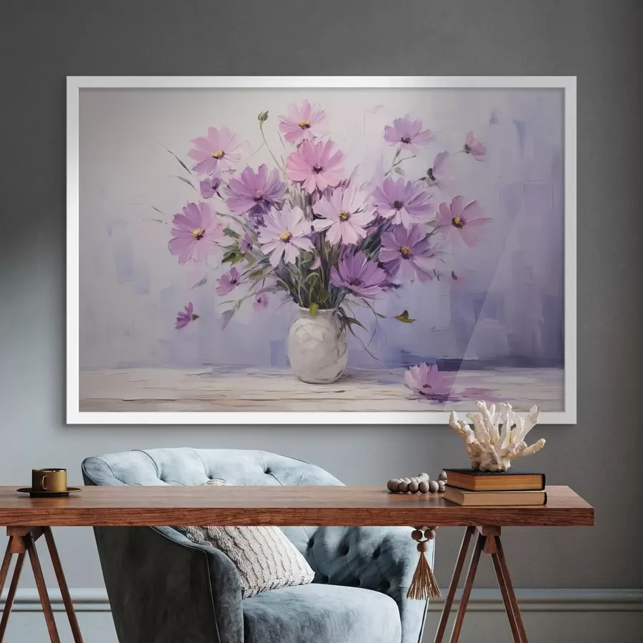 Fototapete Zarte lila-violette Blumen in einer Vase f41475