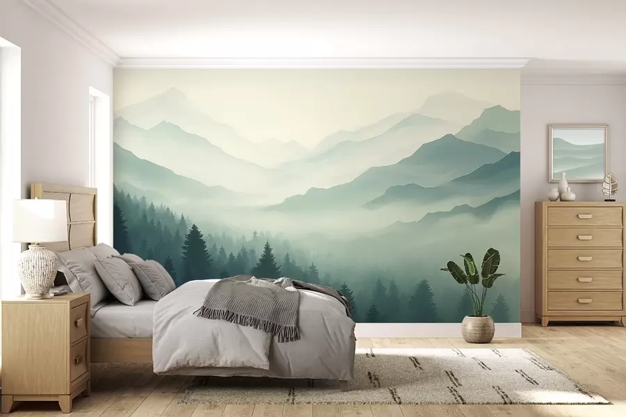 Fototapete Wald und Berge w02186