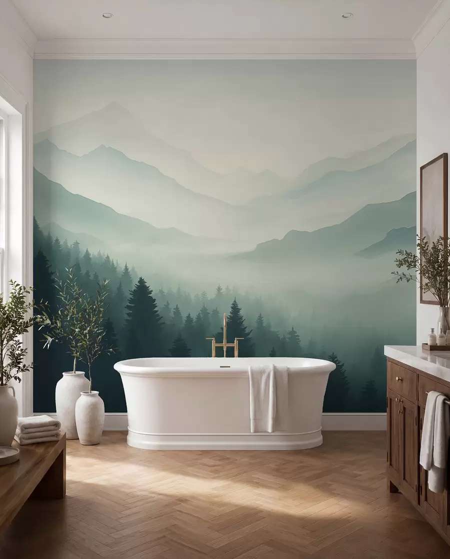 Fototapete Wald und Berge w02186